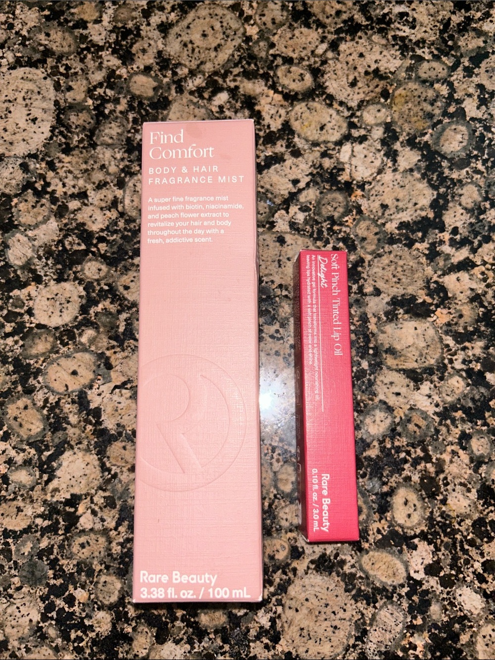 Rare Beauty Find Comfort Body & Hair Mist with Tinted Lip Oil — Pink Packaging
